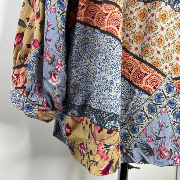 Christian Siriano Women's Top New York Button Up Patchwork Shirt Artsy Size L - Picture 7 of 16